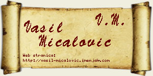 Vasil Mićalović vizit kartica